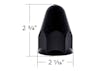 20 Pack of Matte Black Plastic 1 1/2" Push On Slotted Bullet Nut Cover - Dimensions