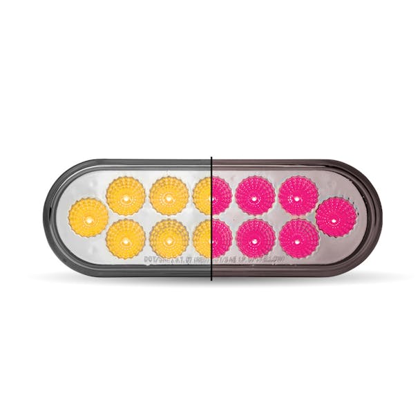 Default-6" Oval Dual Revolution Breast Cancer Awareness Amber & Pink LED Marker Light