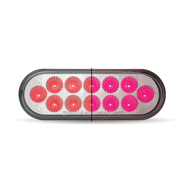 default-6" Oval Dual Revolution Breast Cancer Awareness Red & Pink LED Marker Light