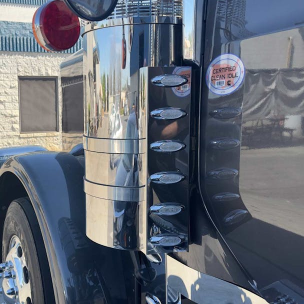 Peterbilt 589 Stainless Steel Air Cleaner Light Bars By Valley Chrome Rear
