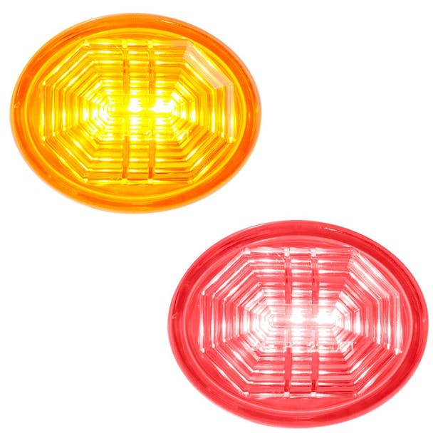 3 LED Oval Clearance Marker Lights Amber and Red

