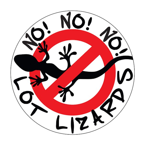 No Lot Lizards Sign Sticker-Main