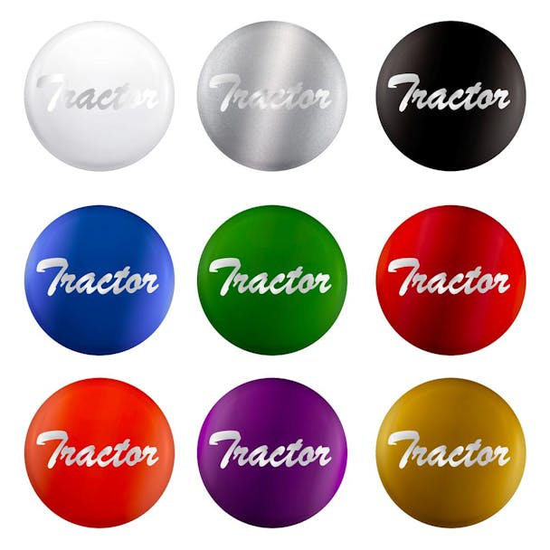 Vibrant Colored Glossy "Tractor" Air Valve Knob Sticker - All Colors