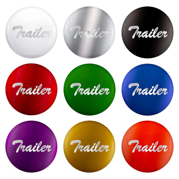Vibrant Colored Glossy "Trailer" Air Valve Knob Sticker - All Colors