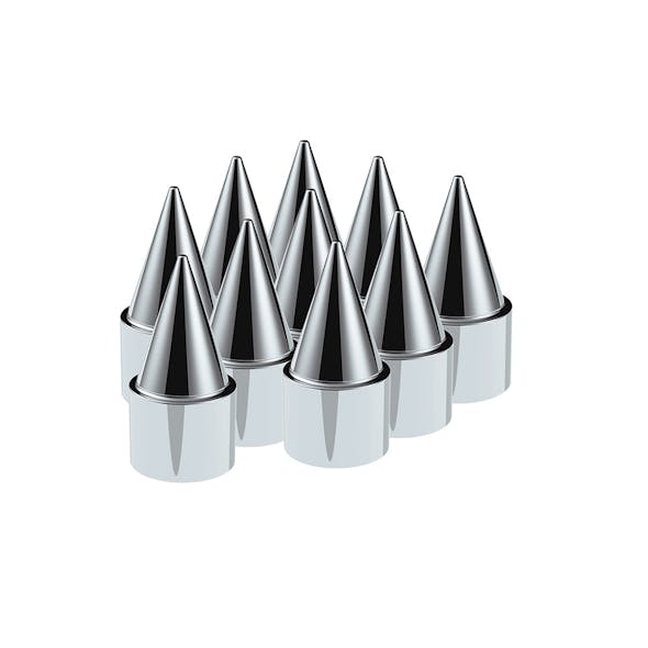 1.5" Chrome Stiletto Lug Nut Covers 10 Pack 