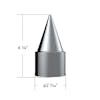 1.5" Chrome Stiletto Lug Nut Covers 10 Pack Dimensions