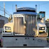 Kenworth W990 Chrome Headlights With LED DRL Light Bar & Turn Signal - Mounted front view