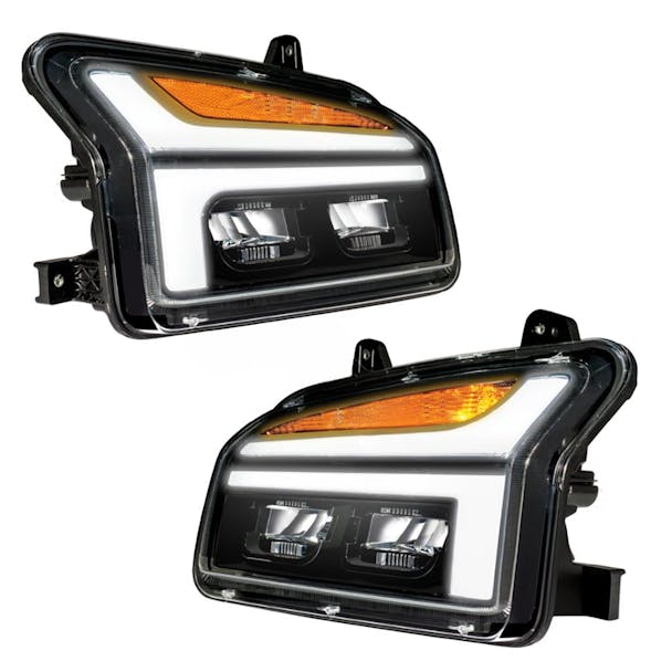 Kenworth T880 Blackout Headlight With LED Amber Turn Signal