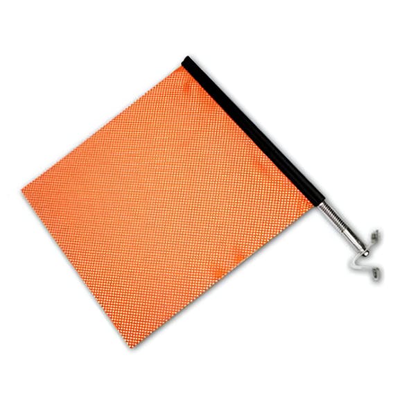 18" x 18" Orange Warning Flag With Bracket Pair Default