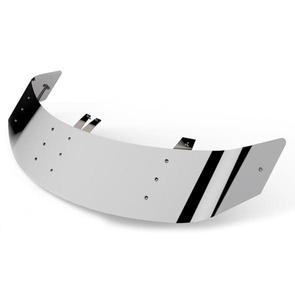 Peterbilt 589 High Roof One Piece 304 Stainless Steel 13" Visor Angled view