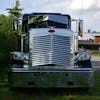 Peterbilt 389 Stainless Steel Angled Louvered Replacement Grill On Truck Front View