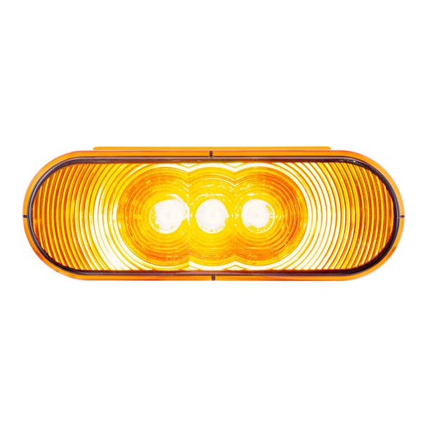 3 LED 6" Oval Back-Up Light Amber Lens - Thumbnail