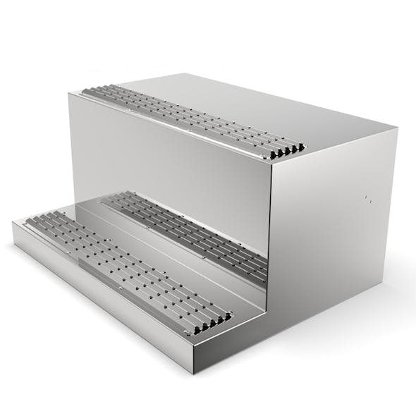 Peterbilt 304 Stainless Steel Battery Box Cover With Square Corners & Grips - Standard Step