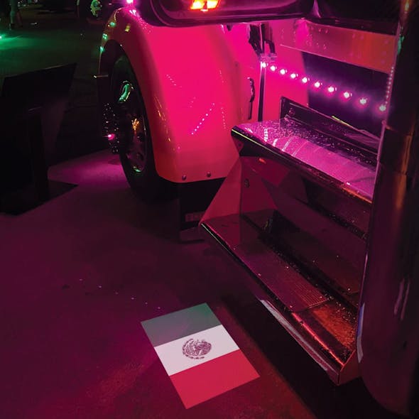 Kenworth Peterbilt Mexico Flag Color LED Projector Door Light 16-09012 - default