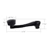 inc Black Die-Cast Window Crank With 16-Spline Adapter - Dimensions
