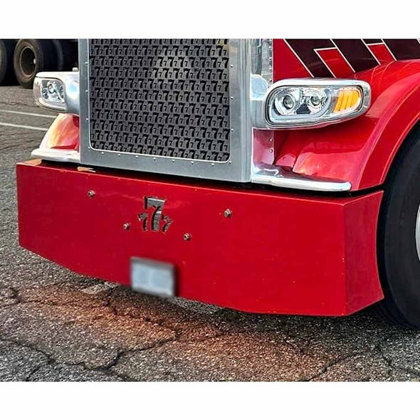 Universal Fiberglass Tapered 20" Bumper With Recessed License Plate - mounted red