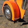 Peterbilt 389 Front Fender with 6" Lip By Talladega Fiberglass - rear angle of mounted fender
