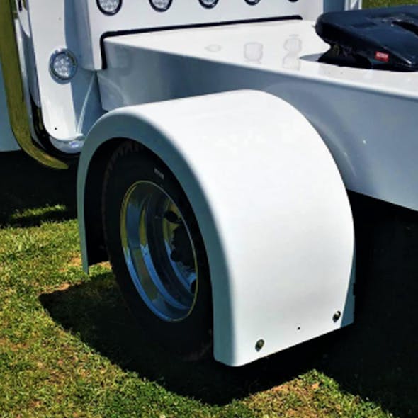 Hot Shot Single Hump Fenders By Talladega Fiberglass - front angle view