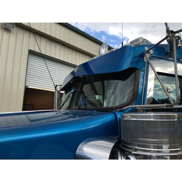 Kenworth W900 T660 T600 T800 Bowtie Visor By Talladega Fiberglass - Front Angle