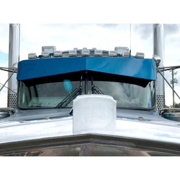 Kenworth W900 T660 T600 T800 Bowtie Visor By Talladega Fiberglass - Front View