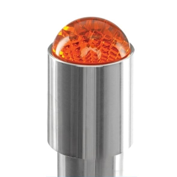 49" SS LED Dome Lens Bumper Guides Bulb Closeup