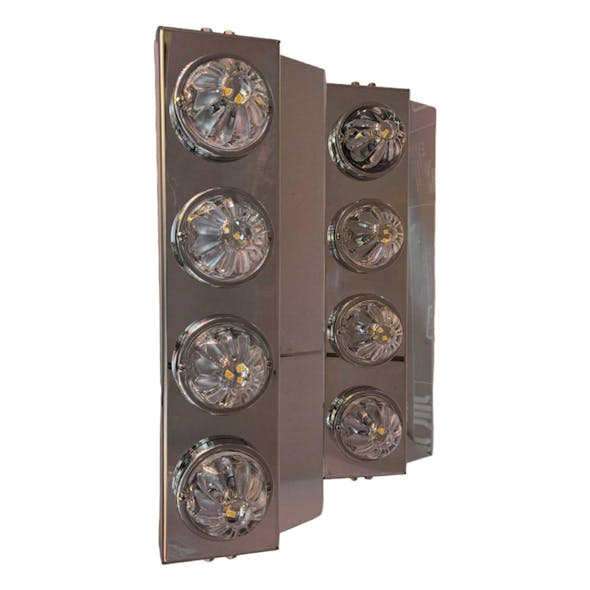 Peterbilt 589 Rear Air Cleaner Bracket With 4 Watermelon Light Holes - Vertical Example With LEDs