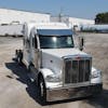 Peterbilt 589 High Roof One Piece 304 Stainless Steel Drop Visor Farther View