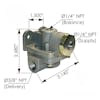 QR1C Type Quick Release Valve 289714 1676745C1 25175160 034012 - Dimensions and port measurements