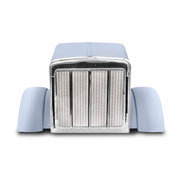 Peterbilt 379 Short Hybrid Aluminum Hood With Extended Grille 13-03552 L29-6061 - Front View