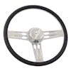 18" Leather Half Wrap Triple Threat Steering Wheel (Black) Side View