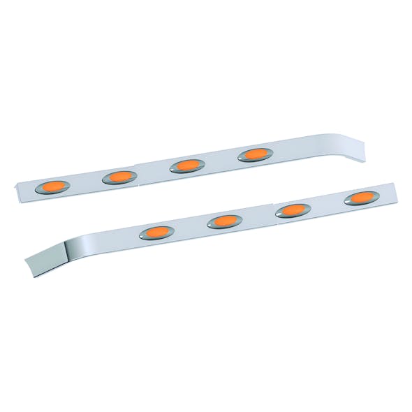 Kenworth T680 Premium 304 Stainless Steel Sleeper Panels - 40" Sleeper With Extenders - Dual Cab Exhaust - M5 Amber LED