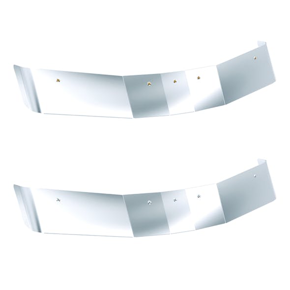 Kenworth T880 Premium 304 Stainless Steel 12" Sunvisor - Both Options