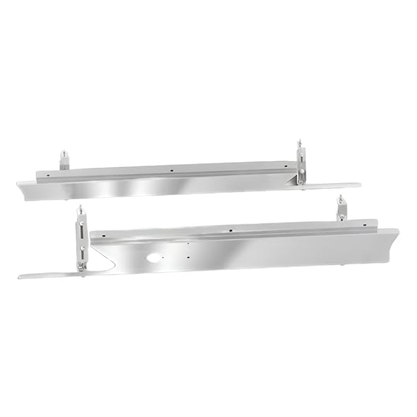 Kenworth W990 Premium 304 Stainless Steel Extended Cab Panels For Cab Exhaust - Blank - Block Heater Cutout
