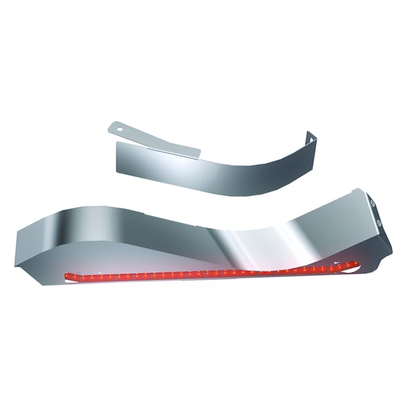 Kenworth W990 Premium 304 Stainless Steel Transition Panels - Light Strip - Cab Mounted Exhaust