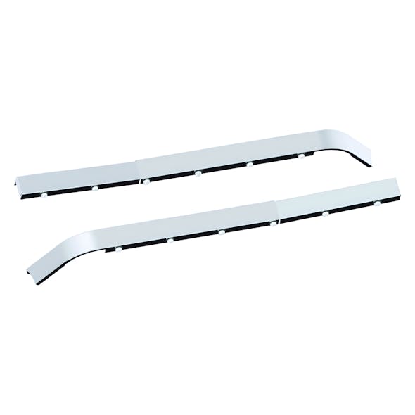 Kenworth W990 40" Sleeper With Extenders Premium 304 Stainless Steel Sleeper Panels - Underlit 3/4" Round Amber LED/Clear Lens