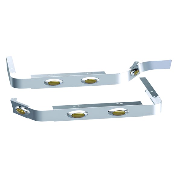 Kenworth W990 40" Sleeper Without Extenders Premium 304 Stainless Steel Sleeper Panels - M5 Amber LED