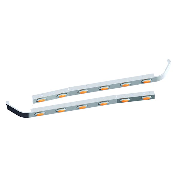 Kenworth W990 52" Sleeper With Extenders Premium 304 Stainless Steel Sleeper Panels - M5 Amber LED