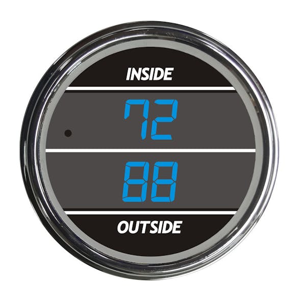 Truck Inside Outside Air Temperature TelTek Gauge - Blue