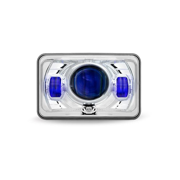 4" x 6" LED Projector Headlight With Optional Heat And Backlit Auxiliary High or Low Beam by Trux - High Beam On