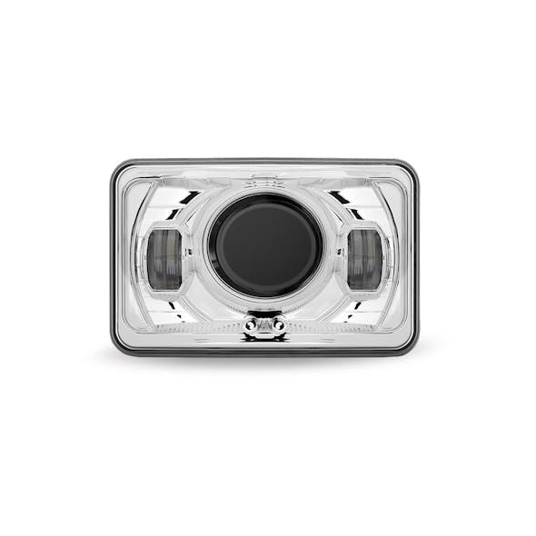 4" x 6" LED Projector Headlight With Optional Heat And Backlit Auxiliary High or Low Beam by Trux - High Beam Off