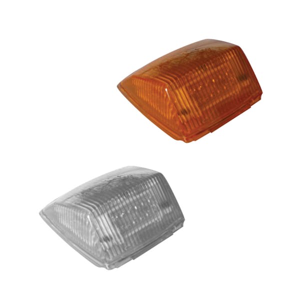 Two Square Cab 42 Diode Amber LED Lights with Amber and Clear Lenses