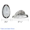 Freightliner Sleeper Amber LED Bubble Light With Clear Lens Dimensions