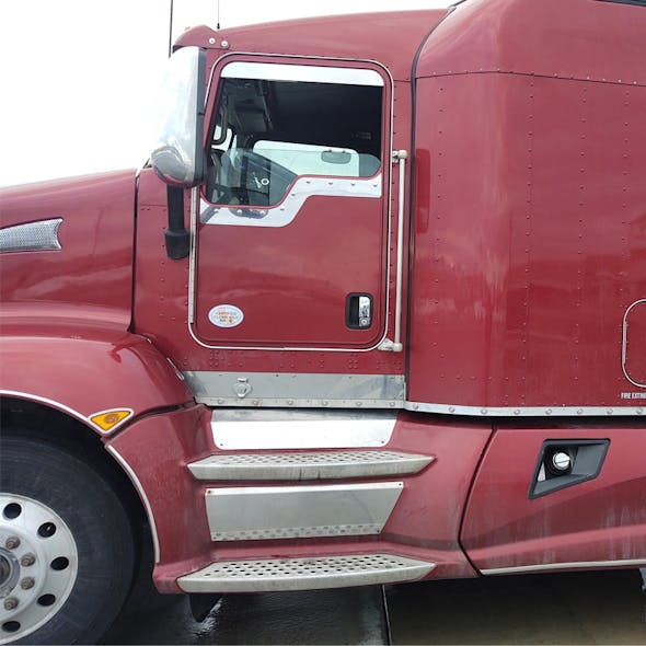Kenworth Daylite Door Under Window Trim Side View On Red Truck