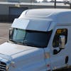 Freightliner Cascadia 17" Drop Visor Stainless Steel Close Up