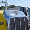 Peterbilt 386 Hoodshield Bug Deflector On Yellow Truck