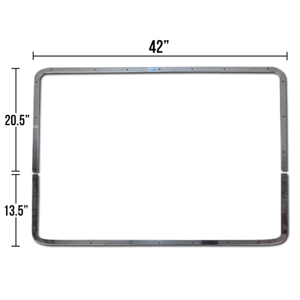 Grill Bezel For Peterbilt 377 378 379 Short Hood Grill Set Of Two Pieces - Dimensions