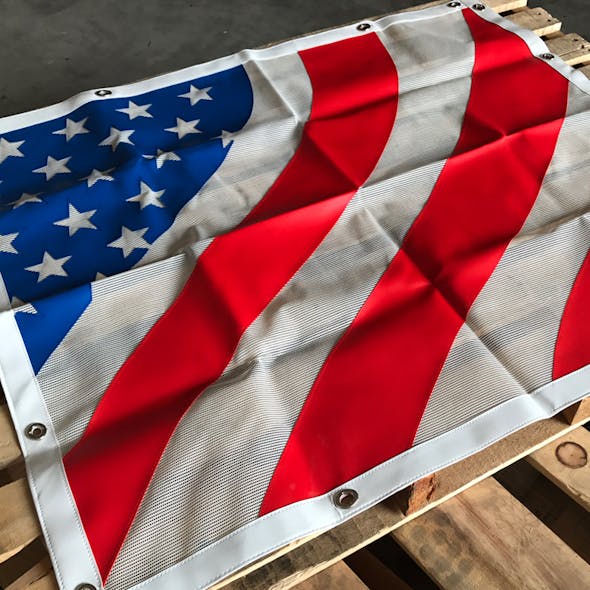 Kenworth T800 T803 American Flag Belmor Bug Screen Fiberglass w/ White Screen - Flat