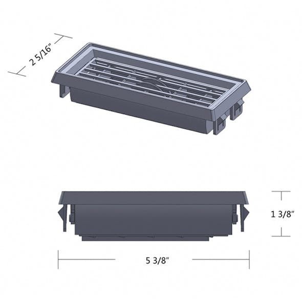 Peterbilt Chrome Large Plastic A/C Vent Replacement Dimensions