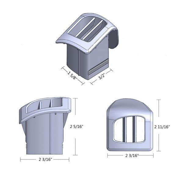 Freightliner 2007 Up Cascadia Chrome Passenger A/C Vent Dimensions
