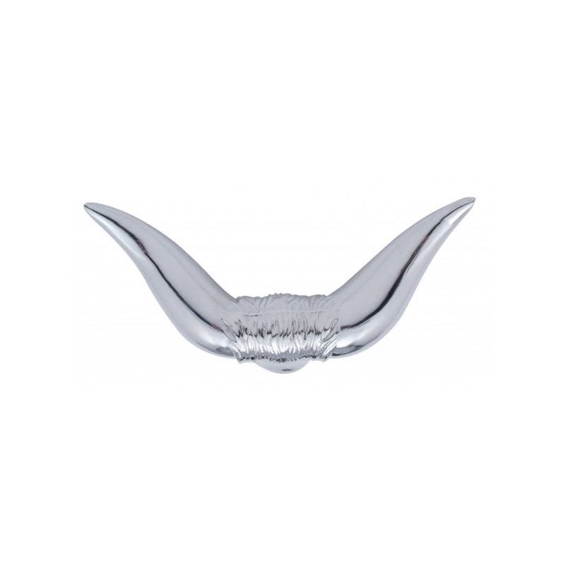 Chrome Texas Longhorn Bull Horn Truck Hood Ornament Raney's Truck Parts